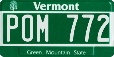 VT license plate POM772