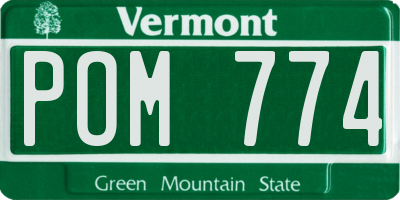 VT license plate POM774