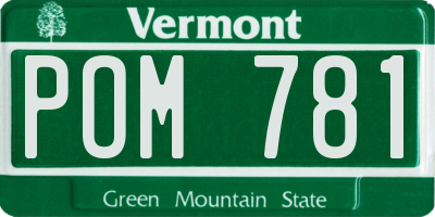 VT license plate POM781