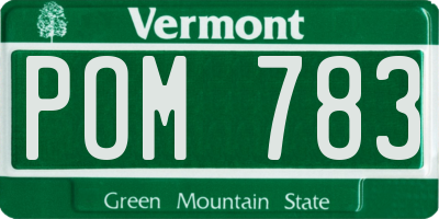 VT license plate POM783