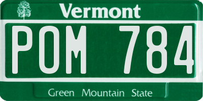VT license plate POM784