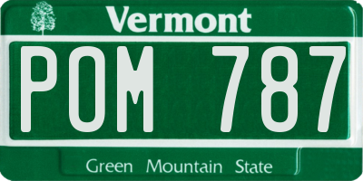 VT license plate POM787