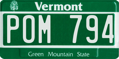 VT license plate POM794