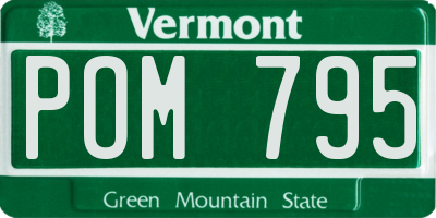 VT license plate POM795
