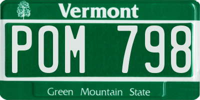 VT license plate POM798