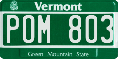 VT license plate POM803
