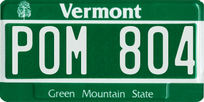 VT license plate POM804