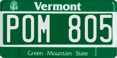 VT license plate POM805