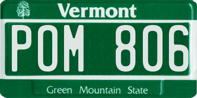 VT license plate POM806