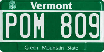 VT license plate POM809