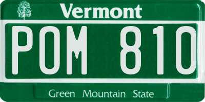 VT license plate POM810