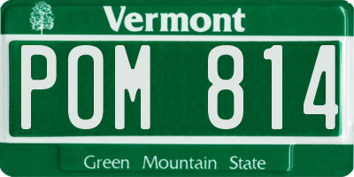 VT license plate POM814