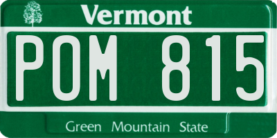 VT license plate POM815