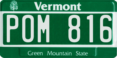 VT license plate POM816