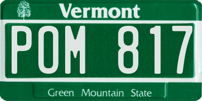 VT license plate POM817