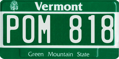 VT license plate POM818