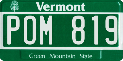 VT license plate POM819