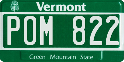 VT license plate POM822