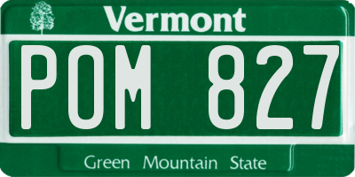 VT license plate POM827