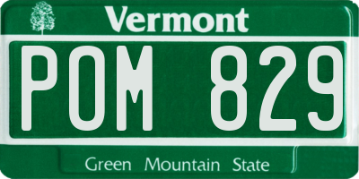 VT license plate POM829