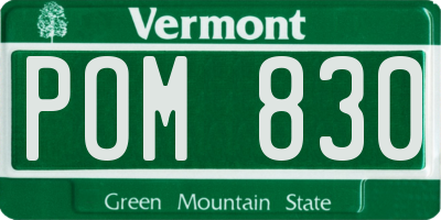 VT license plate POM830