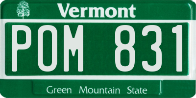 VT license plate POM831