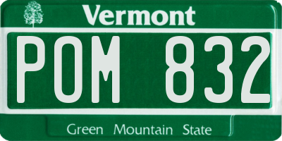 VT license plate POM832