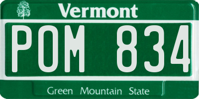 VT license plate POM834