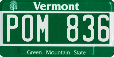 VT license plate POM836