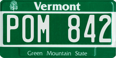 VT license plate POM842