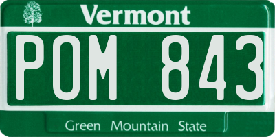 VT license plate POM843