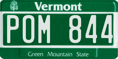 VT license plate POM844