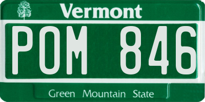 VT license plate POM846