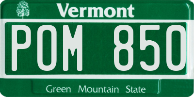 VT license plate POM850