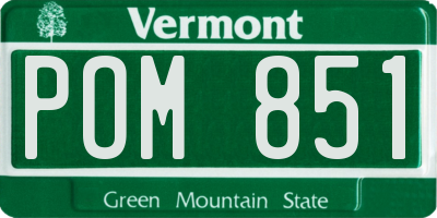 VT license plate POM851