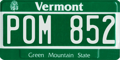 VT license plate POM852