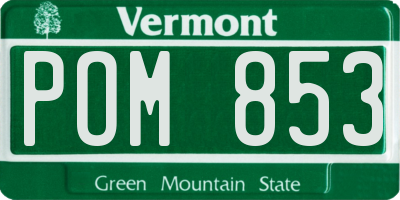 VT license plate POM853