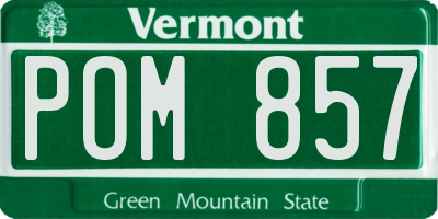 VT license plate POM857