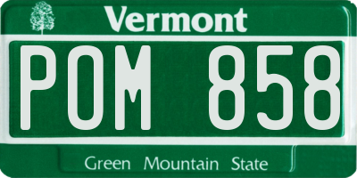 VT license plate POM858