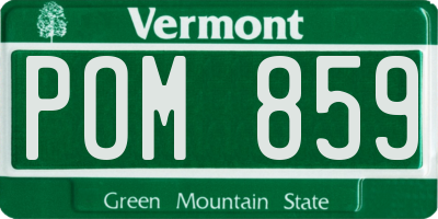 VT license plate POM859