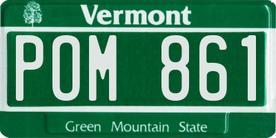 VT license plate POM861