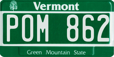 VT license plate POM862