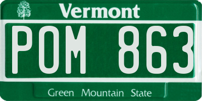 VT license plate POM863