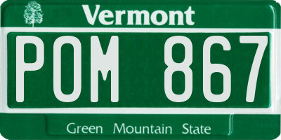 VT license plate POM867
