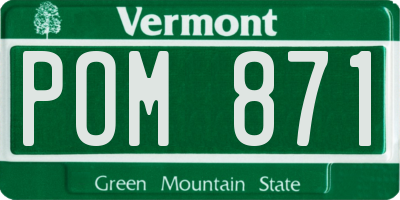 VT license plate POM871