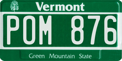 VT license plate POM876