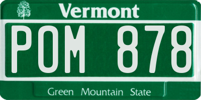 VT license plate POM878