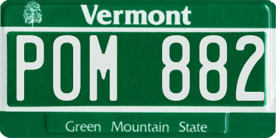 VT license plate POM882