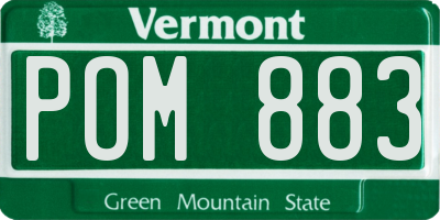 VT license plate POM883