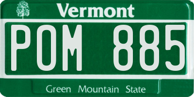 VT license plate POM885
